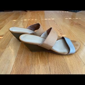 LOFT leather wedge sandals, size 8